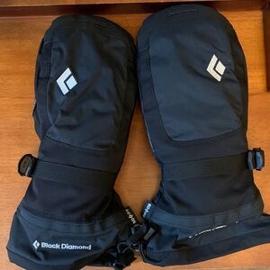 Black Diamond Black Mittens with Logo
